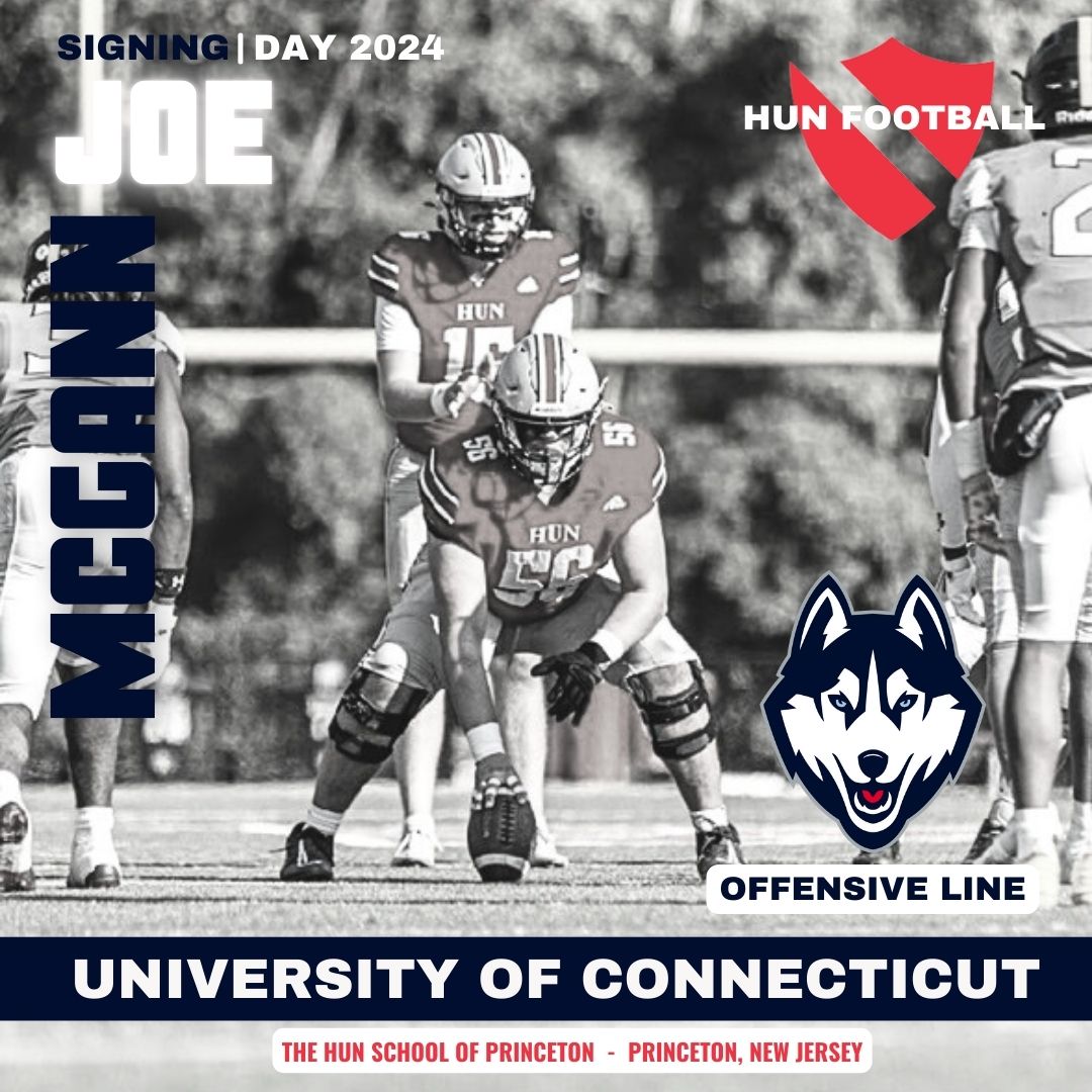 Class of 2025 Hun School OL <a href="/Joe_McGann50/">Joe McGann</a>  signed with <a href="/UConnFootball/">UConn Football</a> ! A blue-collar kid who dominated the trenches with physicality and relentless intensity. The Huskies are getting a true mauler! 🏈💪🐺 #GoHuskies #SigningDay #HunFootball hudl.com/v/2QmQPn