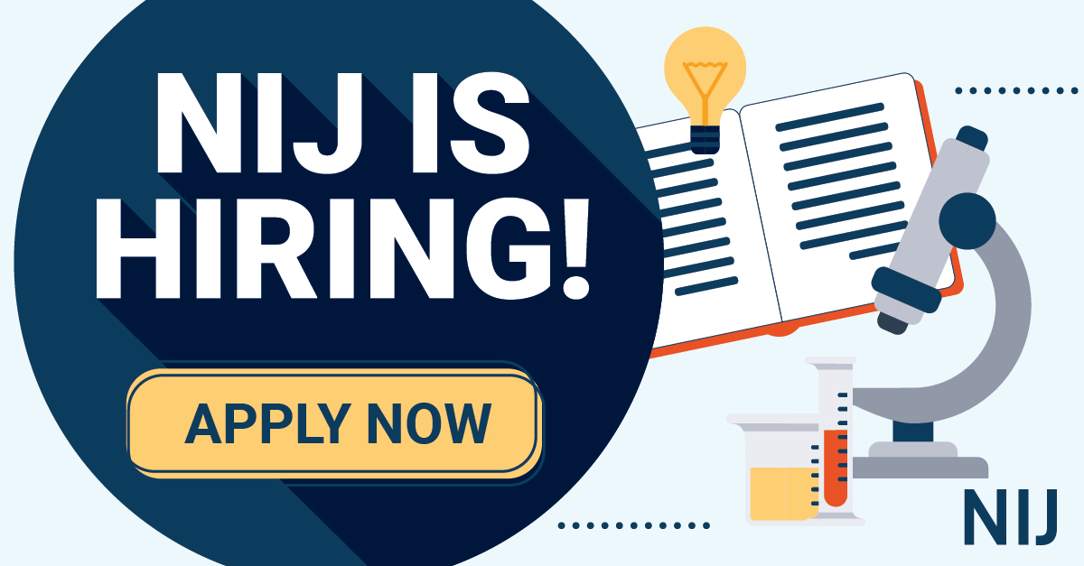 OJPNIJ's tweet photo. JOB OPENING: We’re seeking a Social Science Research Analyst (GS-13) for the research and evaluation portfolio in NIJ’s Office of Criminal Justice Systems. Apply by December 23, 2024 via @USAJOBS: https://t.co/czJVS9TaU5 #NowHiring #FederalHiring #FedJobs https://t.co/b3CAgsprVE