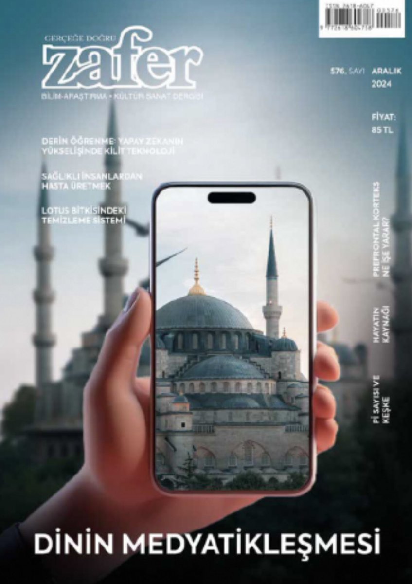 Medya, kişinin cenneti de cehennemi de olabilir. 
Teslim olmayın, teslim alın. A.Ö.

“Dinin Medyatikleşmesi” konulu yazımı bilgilerinize sunuyorum:

zaferdergisi.com/makale/17649-d…