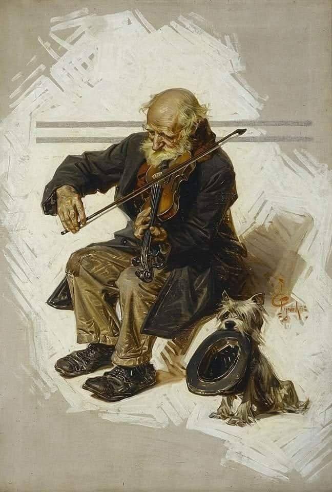 "El violinista y su asistente" - 1916
Pintor, Joseph Christian Leyendecker (1874-1951)
.
El amor verdadero es un estado mental. Puedes interpretar tu riqueza como quieras. Puede ser riqueza material, espiritual o emocional. Cuando das de lo que tienes, no importa lo poco que