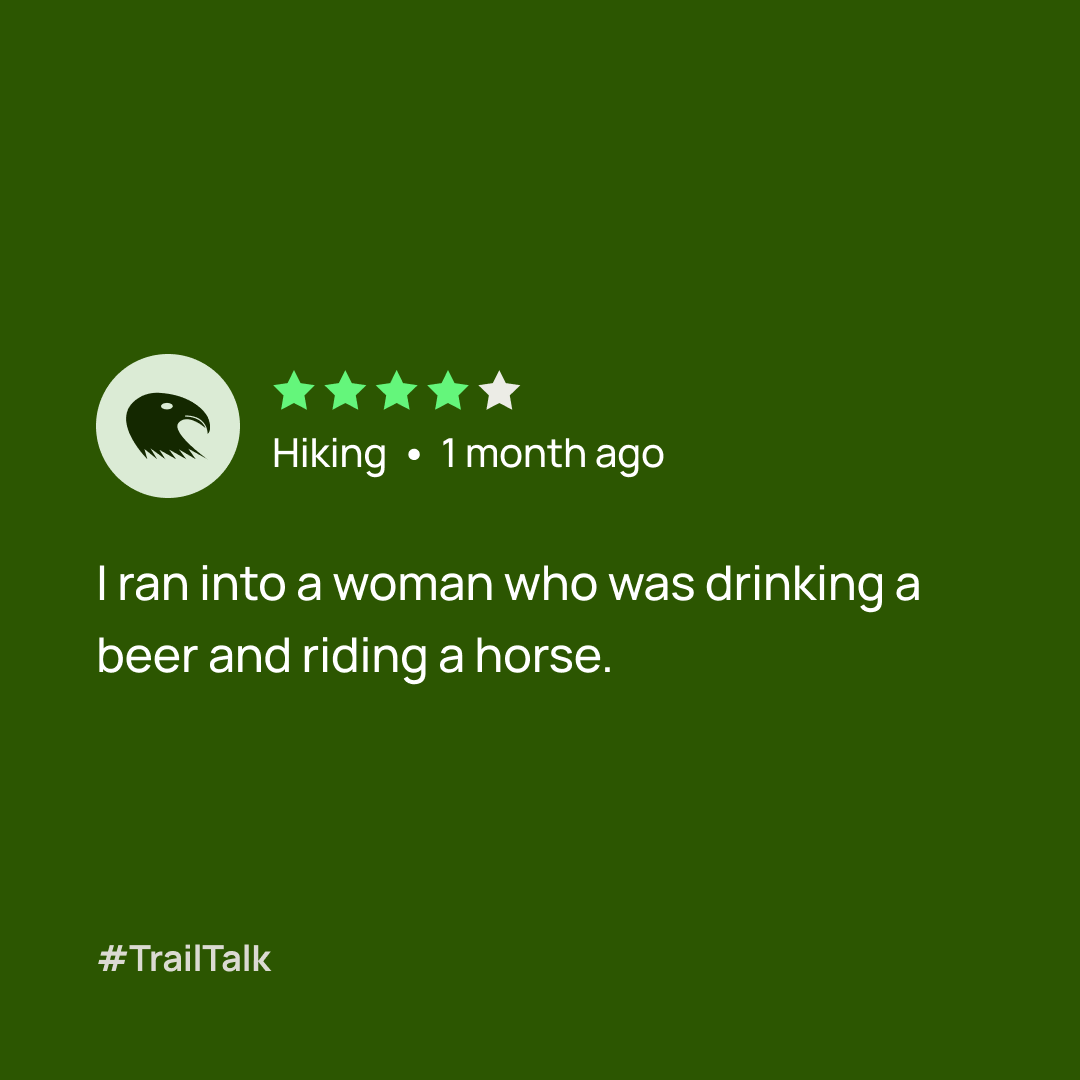 Don't forget to drink (and hike) responsibly 😉

#TrailTalk: Real trail reviews from real #AllTrails users.

#hikingtrails #hikingculture #hikingadventures 
bit.ly/3ESQyZd