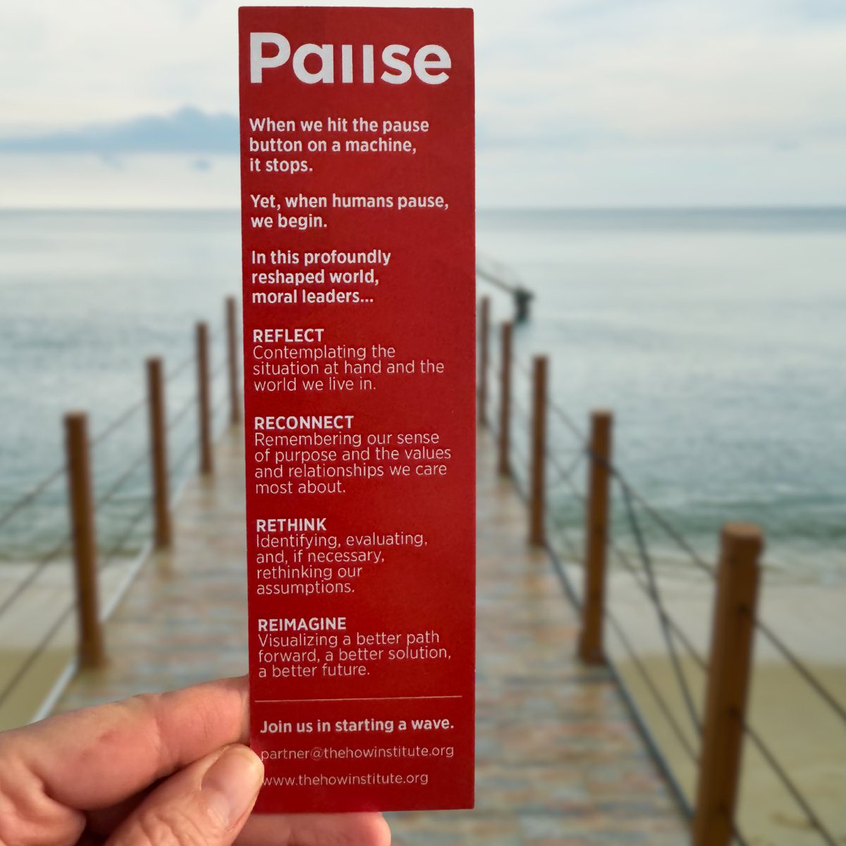 🌊 Whether you’re a leader of an organization, a community, or a household, join us in starting a wave to PAUSE and reflect, reconnect, rethink, and reimagine for a healthier, happier world. 🌎

#SummitOnMoralLeadership #MoralLeadership