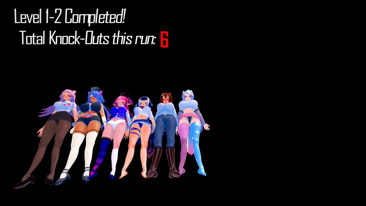 Somna_babyy's tweet photo. 2nd level results screen!!
Looks like all of the KO's for the entire game are shown, very nice hehe!! >w<
@S_akura_Kuma
@deluxe_rosie
@cumilq
@shylilytwitch
@lucahjin
@_Silvervale_
#vtubers #vtuber #somnophilia #ryona #koikatsu #KO #bodypile #unconscious https://t.co/h1Ansdt10B