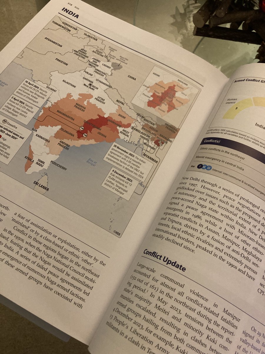 Author copy of the <a href="/IISS_org/">IISS News</a> Armed Conflict Survey has arrived! Good to see my India / Kashmir chapters and lots to get stuck into in the other chapters, as ever - kudos to <a href="/_IreneMia/">_IreneMia</a> and the IISS team! Available from tandfonline.com/journals/tarm20