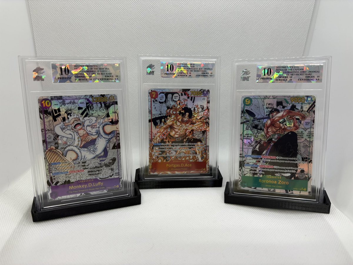 A beautiful trio of Manga Rares from One Piece of Luffy, Zoro and Ace, which Manga Rare would you want to own out of all released so far? <a href="/ONEPIECE_tcg_EN/">Official One Piece Card Game English Version</a>