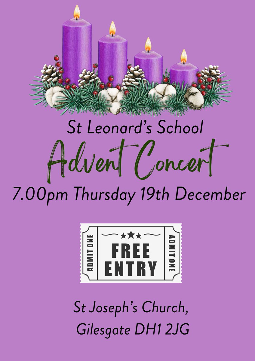Durham Martyrs Parish (@parishdmartyrs) on Twitter photo All are welcome to join <a href="/stlcsdurham/">St Leonard's Catholic School Durham</a> for their Advent concert this Thursday, December 19th, at 7:00 pm in St. Joseph's Church. All are welcome to join <a href="/stlcsdurham/">St Leonard's Catholic School Durham</a> for their Advent concert this Thursday, December 19th, at 7:00 pm in St. Joseph's Church.