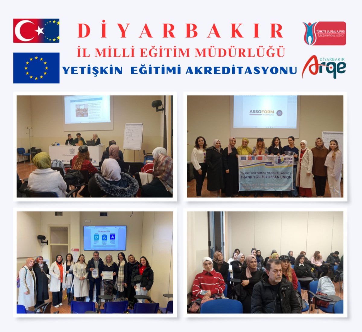 🇪🇺🇹🇷 Erasmus+ Yetişkin Eğitimi Akreditasyon Programı çerçevesinde 8-14 Aralık 2024 tarihleri arasında İtalya'da düzenlenen yetişkin öğrenici gruplarının hareketliliği faaliyetini tamamlayan öğrenici ve öğretmenlerimiz yurda döndüler.

<a href="/tcmeb/">Millî Eğitim Bakanlığı</a> <a href="/Yusuf__Tekin/">Yusuf Tekin</a>
<a href="/Murat4Kucukali/">Murat Küçükali</a>