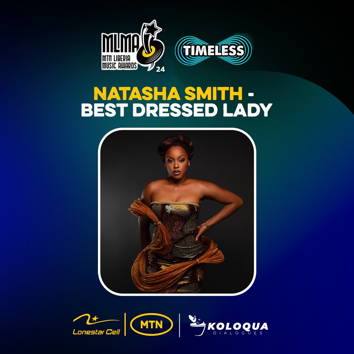 KoloquaDialogue's tweet photo. Koloqua Style Best of #MLMA2024! 🗣️
 
Natasha Smith - Best Dressed Lady
Jamil Wessehtues - Best Dressed Gent
Harmonica Freeman - Most Dialogue Worthy Newcomer
Keljhani - Most Dialogue Worthy Designer
Thanks to LonestarCell MTN, winners will get cash prizes through mobile money🗣️ https://t.co/fVdpD2hLdC