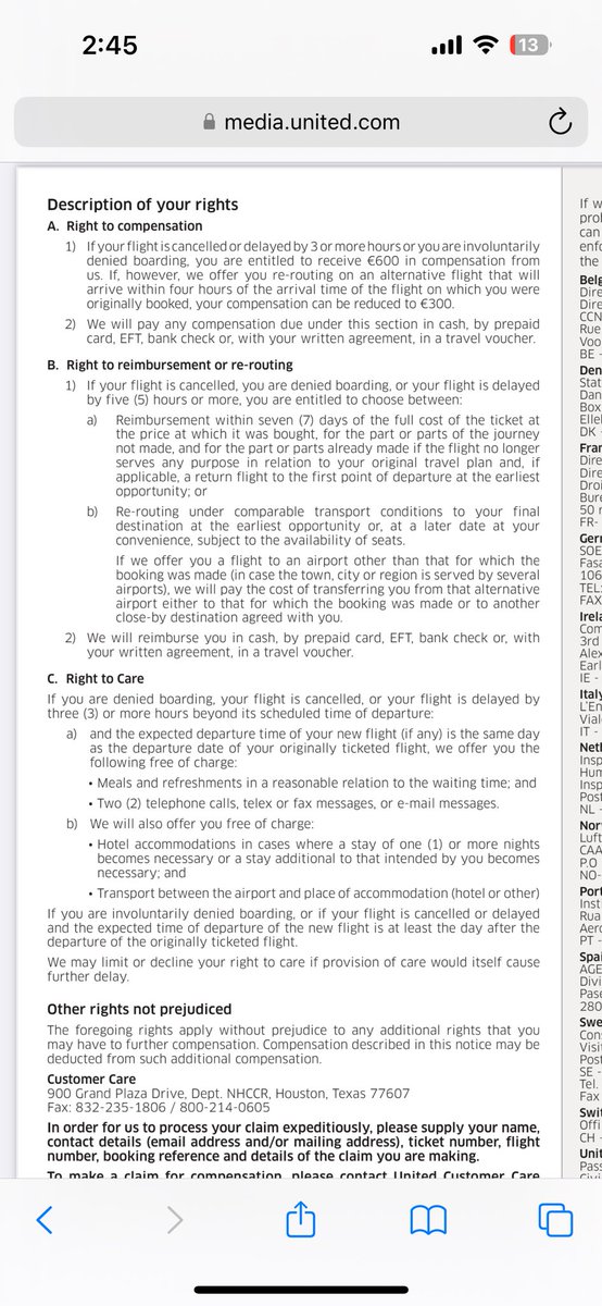 nicolemacmoyle's tweet photo. @united at it again with terrible customer service. delayed 5.5 hours at MXP &amp; was handed a EU passenger rights doc (from your website!!) at check in. I’ve gotten € for similar delays in the past, but now all of a sudden a 5.5 hour delay doesn’t qualify? How!?!? Awful. https://t.co/jwoCq56iks
