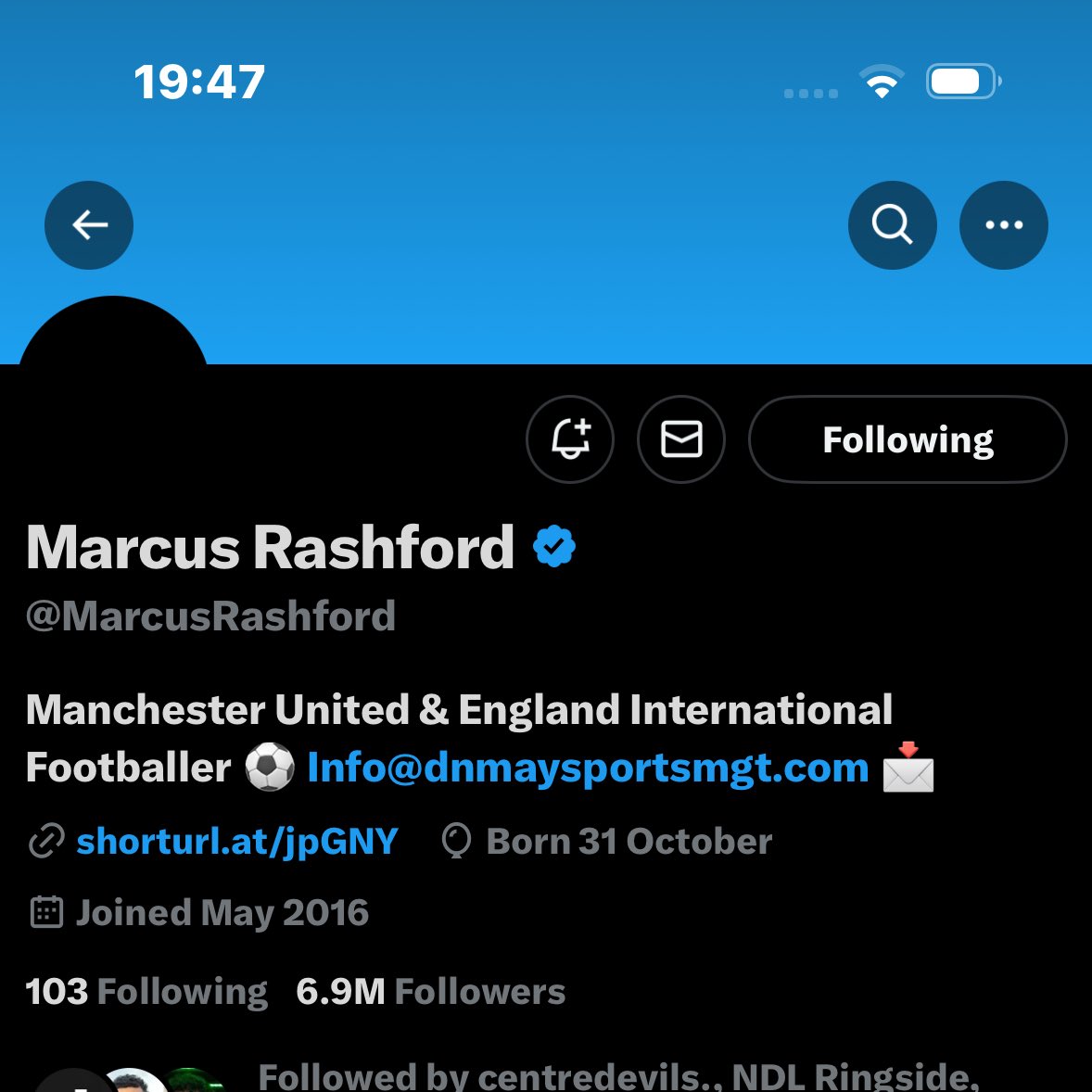 TheGingeTingeOG's tweet photo. Rashford has blacked out his X? When was this? #Rashford https://t.co/tHZUHUOC87