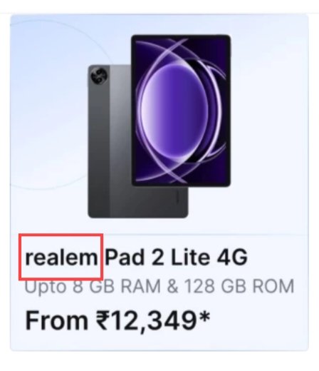 GojoX2024's tweet photo. Realme ❌ realem ✅ 
Flopkart things 🤡 https://t.co/V7ZWHS2TS0