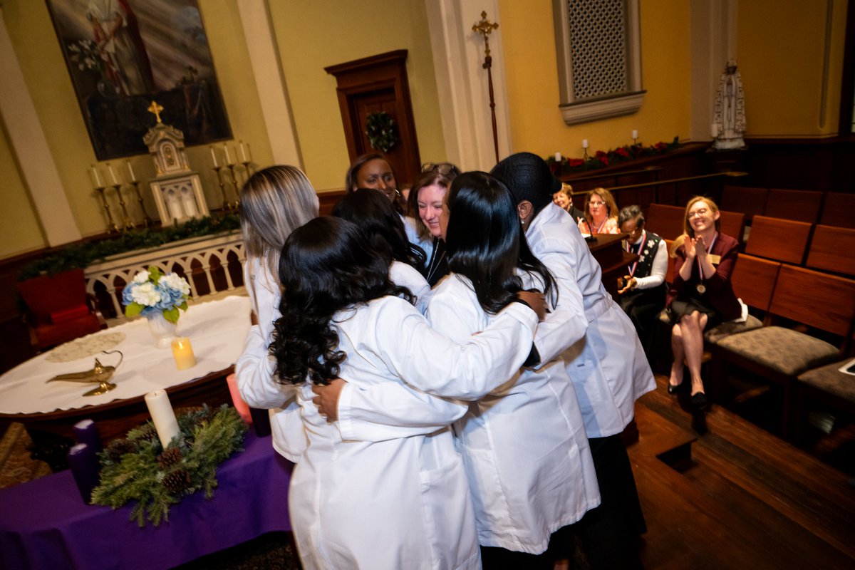 NotreDameofMD's tweet photo. Congratulations to all of our School of Nursing's December 2024 graduates, who were celebrated in two on campus events last Friday!

A full gallery of photos from ceremonies for our hybrid ABSN and nurse practitioner MSN graduates is available ➡️ https://t.co/hgoUP4P4Gy https://t.co/8JQYmKHKYJ