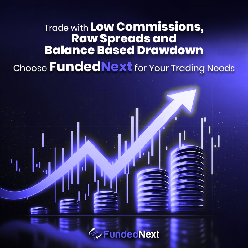FundedNext's tweet photo. Tired of high trading costs? Discover how FundedNext can enhance your trading with low commissions and raw spreads, ensuring a balanced trading approach. Choose stability and cost efficiency. Join FundedNext today and start trading smarter!