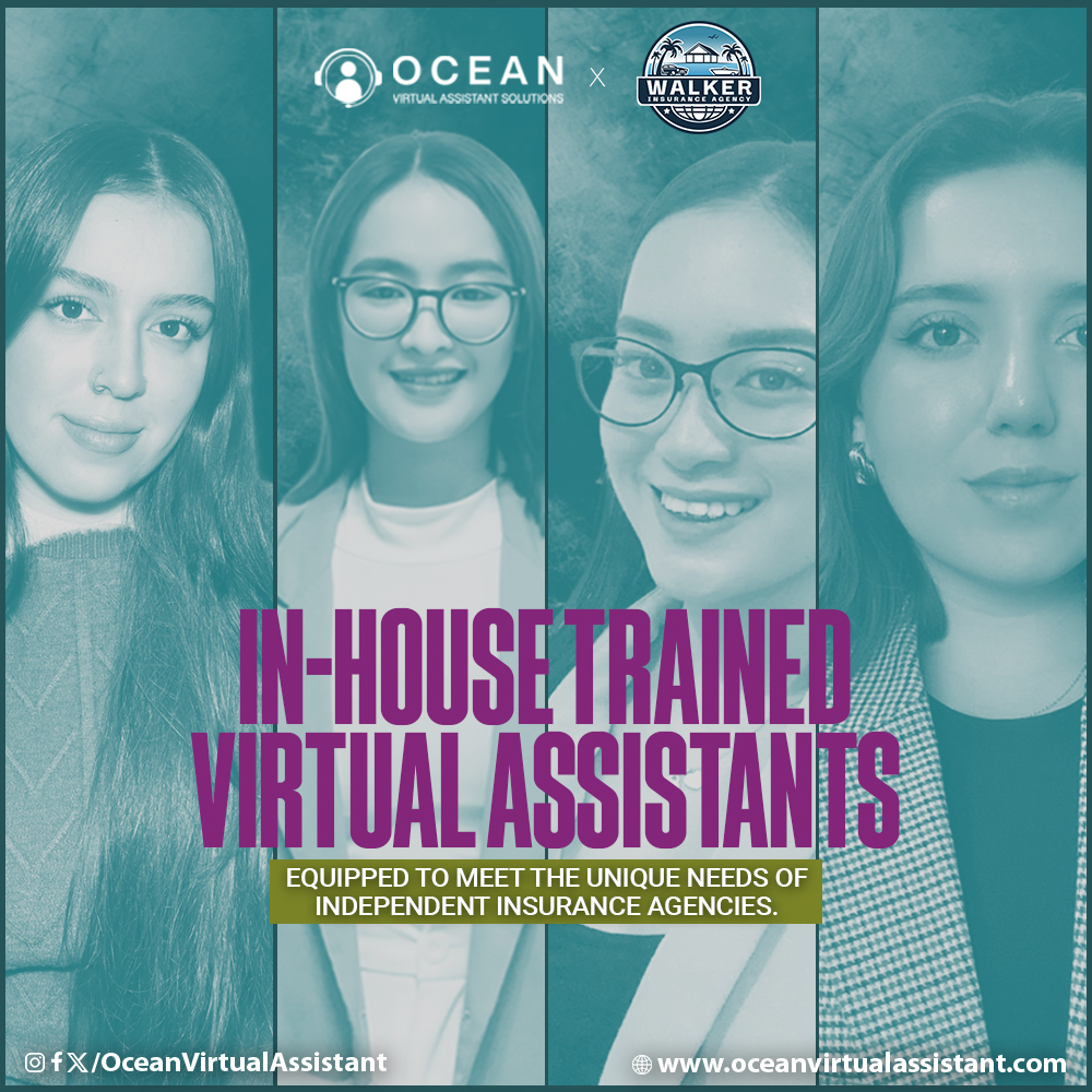 oceanvastaffing's tweet image. Strong partnership, stronger solutions! Walker Insurance Agency and Ocean Virtual Assistants collaborate to bring you in-house trained VAs, expertly prepared to handle insurance support. #OceanVirtualAssistant #WalkerInsuranceAgency #insurancesolution
