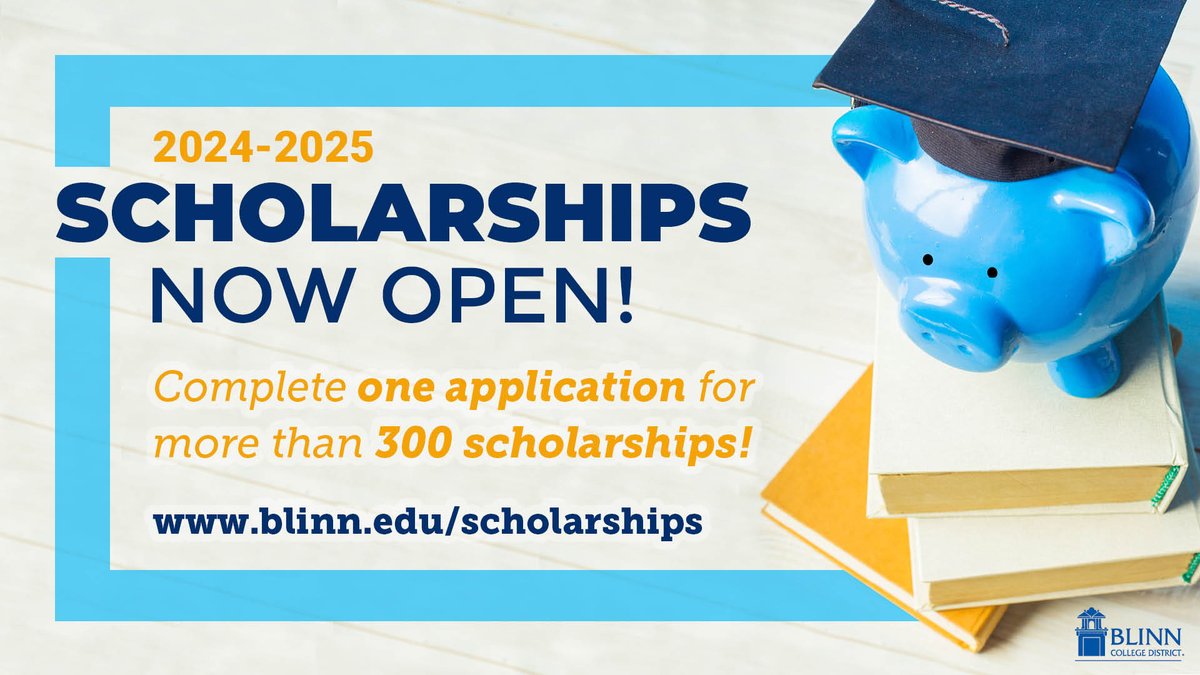 Just two weeks left to apply for #Blinn's endowed scholarships for the 2024-25 academic year by the Dec. 31 deadline. One application makes you eligible for more than 300 scholarships! ➡️ blinn.edu/scholarships/i…
