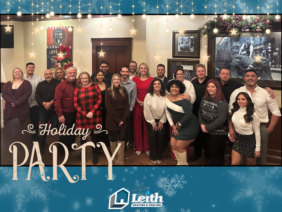 leithhvac's tweet photo. Had a great time at our Holiday Party at Emmetts! Thank you to all of our employees for a great year.  We loved celebrating with you! #holidayseason #leithhvac #staywarm https://t.co/oT7xBuGnJ4