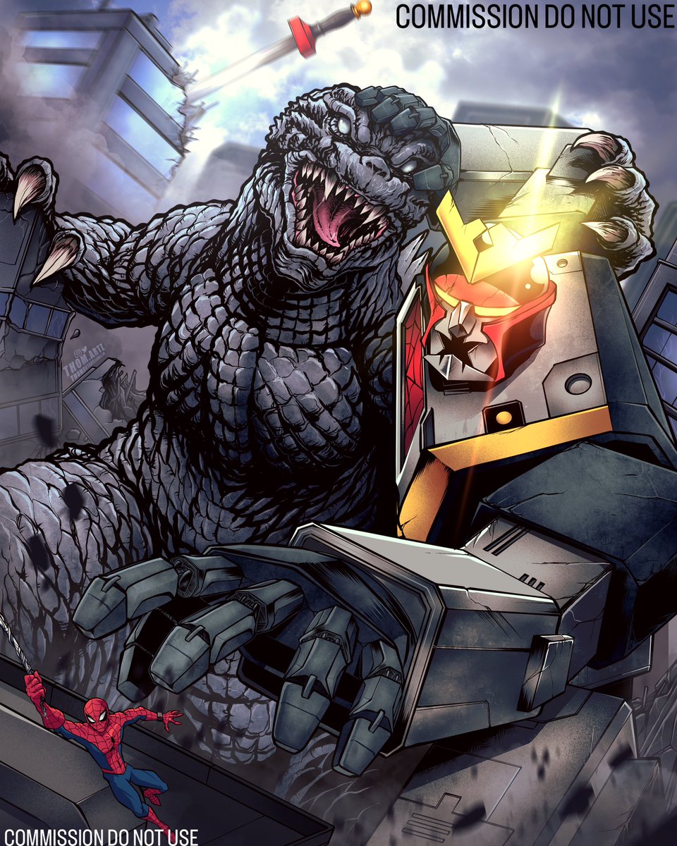 Godzilla ( GMK ) vs Leopardon ! Spider-man's robot from the 1978