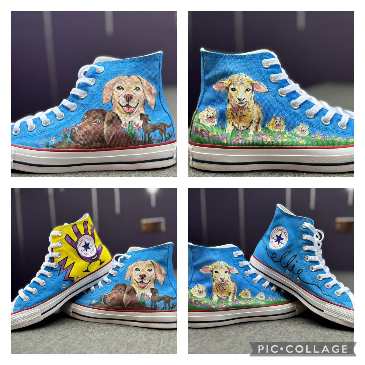 Flaming_Gun's tweet photo. 🎉 Hand painted @SupershoesUK done and delivered in time for Christmas! 🎁 Julie’s 62nd pair! 🎉🎁🎉
#colchestertattoo #childhoodcancer #lacedwithhope #intimeforchristmas https://t.co/MdSZohLKkL