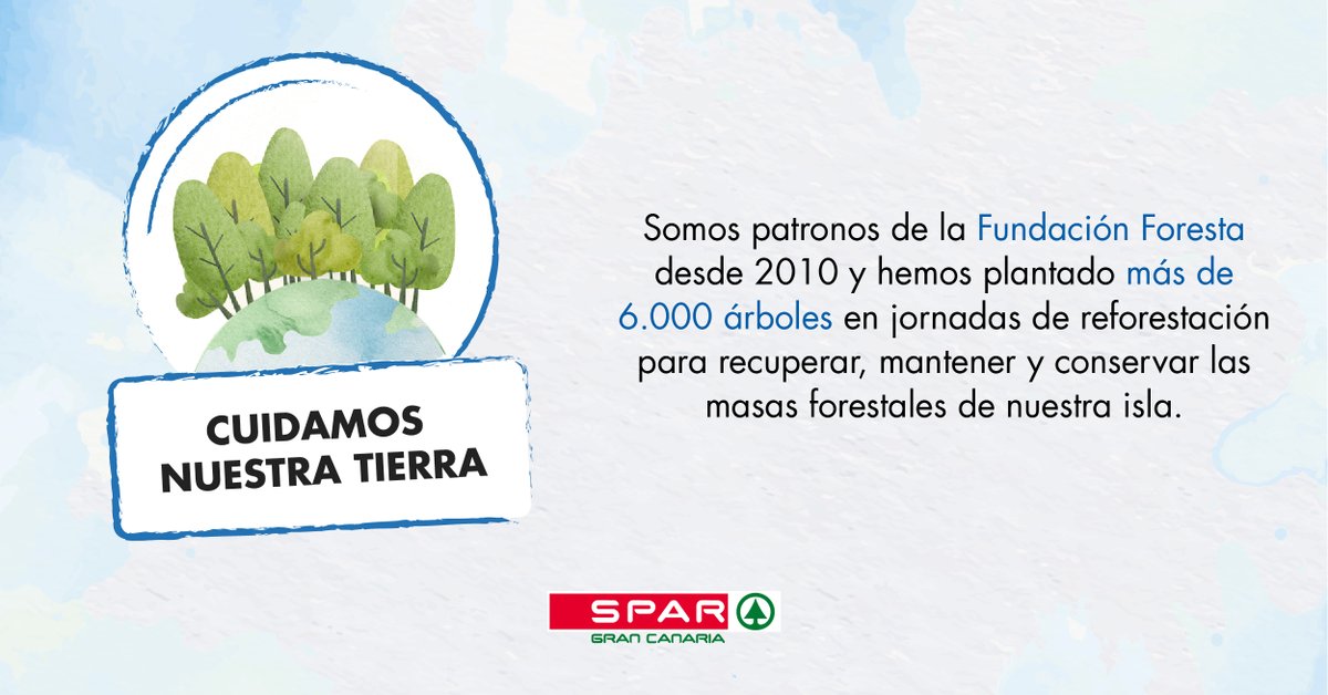 SPARGranCanaria's tweet photo. En @SPARGranCanaria cuidamos nuestra tierra. 💚
Somos patronos de @ForestaCan desde 2010 y hemos plantado más de 6.000 árboles en jornadas de reforestación para recuperar, mantener y conservar las masas forestales de nuestra isla. 🌳
#CompromisoSPAR #SiempreCercaDeTi https://t.co/8r7t9hSsnj