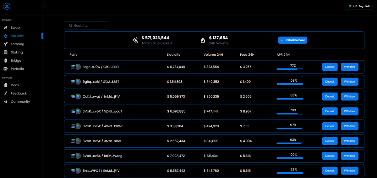 The logic for both deposit and withdrawal functions are complete.  Here's another screenshot showcasing our progress.

#X1, $XN, $XEN, $DEX, #XenDEX