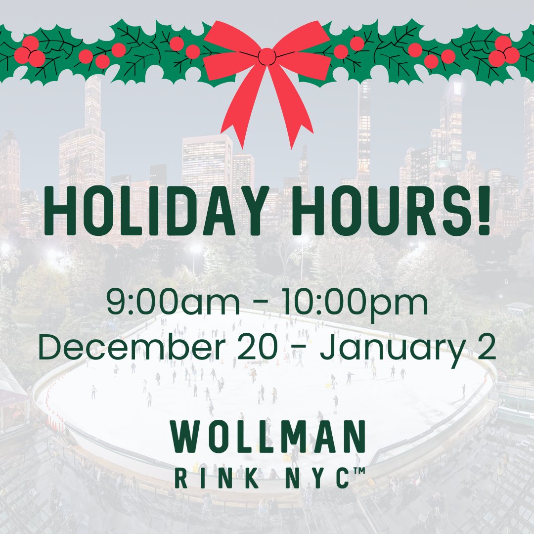 Visit wollmanrinknyc.com to book your visit ❄️ ⛸️