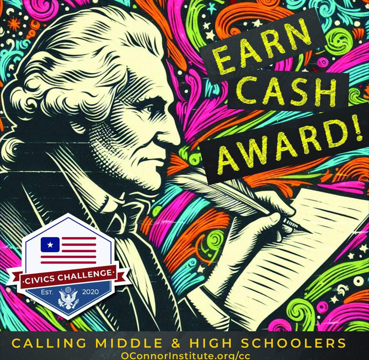 Calling all middle and high school students interested in video, writing, or songwriting! You could win one of ten $500 cash awards! Learn more about the annual Civics Challenge at oconnorinstitute.org/cc
#civicsforlife #civicschallenge 

<a href="/RockdaleSchools/">Rockdale County Public Schools</a>