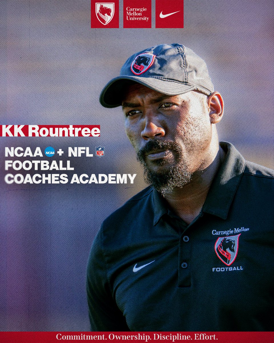 Carnegie Mellon Football (@tartanfb) on Twitter photo Congrats to <a href="/Coach_Kay19/">K. K. Rountree🇹🇹</a> for being selected to the NCAA-NFL Coaches Academy in February!
#CODE #BYB #TartanProud
athletics.cmu.edu/sports/fball/2… Congrats to <a href="/Coach_Kay19/">K. K. Rountree🇹🇹</a> for being selected to the NCAA-NFL Coaches Academy in February!
#CODE #BYB #TartanProud
athletics.cmu.edu/sports/fball/2…
