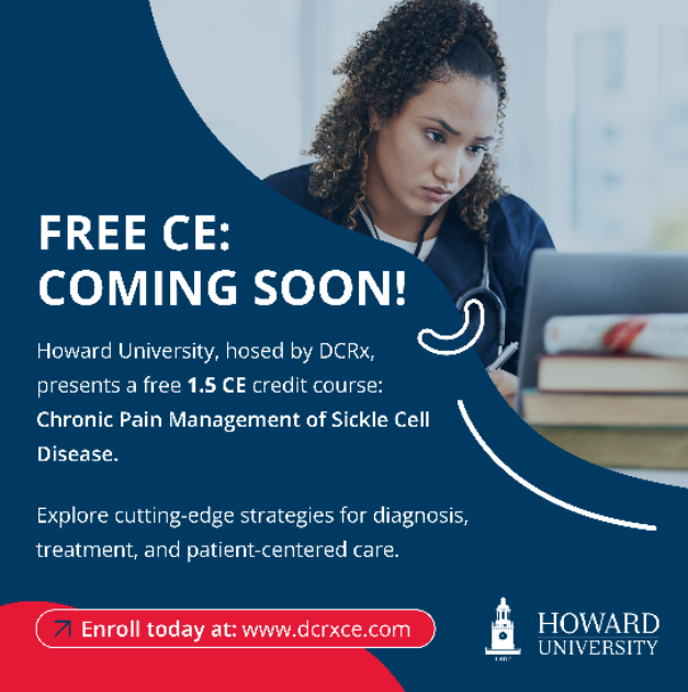 husicklecell's tweet photo. 🚨 Coming Soon! 🚨

A FREE 1.5 Continuing Education credit course on Chronic Pain Management of Sickle Cell Disease is about to launch. 💊✨
Discover cutting-edge strategies for better patient care, all at no cost to you. https://t.co/k3IrnPjS1n
