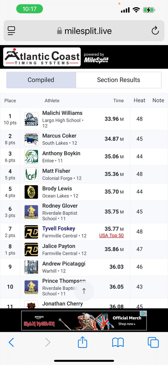largo_track's tweet image. Malichi Williams Unsigned Senior Largo HS first 300 of the year