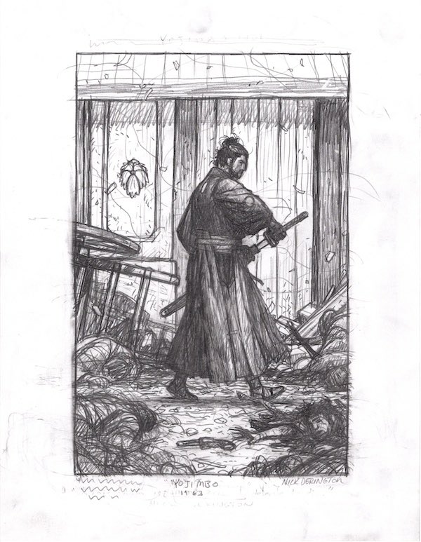 Toshiro Mifune/YOJIMBO original art commission by <a href="/NickDerington/">Nick Derington</a>! 11x17! Nick just completed his first ever cover-quality color commissions as a test run…and we shared them on UNBOXING / ART SHOW Ep.36!:

youtube.com/live/nWFH7AJzm…

Simply stunning…enjoy! felixcomicart.com