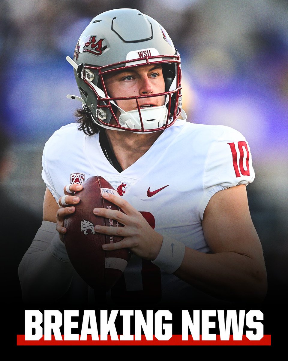max_olson's tweet photo. Washington State QB John Mateer has officially entered the transfer portal, ESPN has learned.

One of the most coveted QBs in the country is now on the market. Mateer put up 3,139 passing yards, 827 rushing yards and 44 total TDs in his first season as the Cougars’ starter. https://t.co/F83KrhD2lx