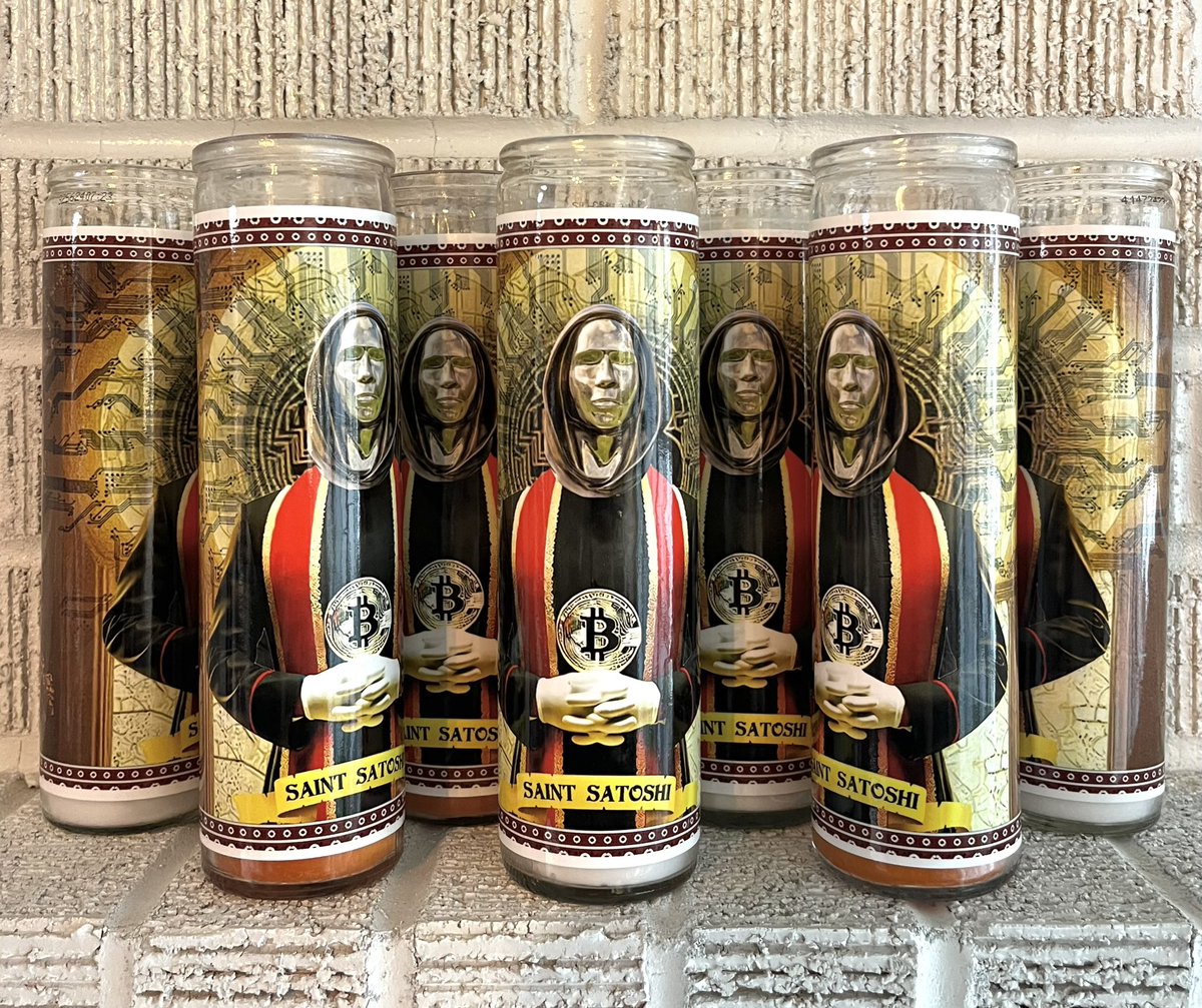 philly_t206's tweet photo. Use promo code bitcoin10 at checkout to save 10% on your purchase of #Bitcoin themed Saint Satoshi Candles 🕯️

https://t.co/nCA2UtKlYA https://t.co/LaTTcbqDS5