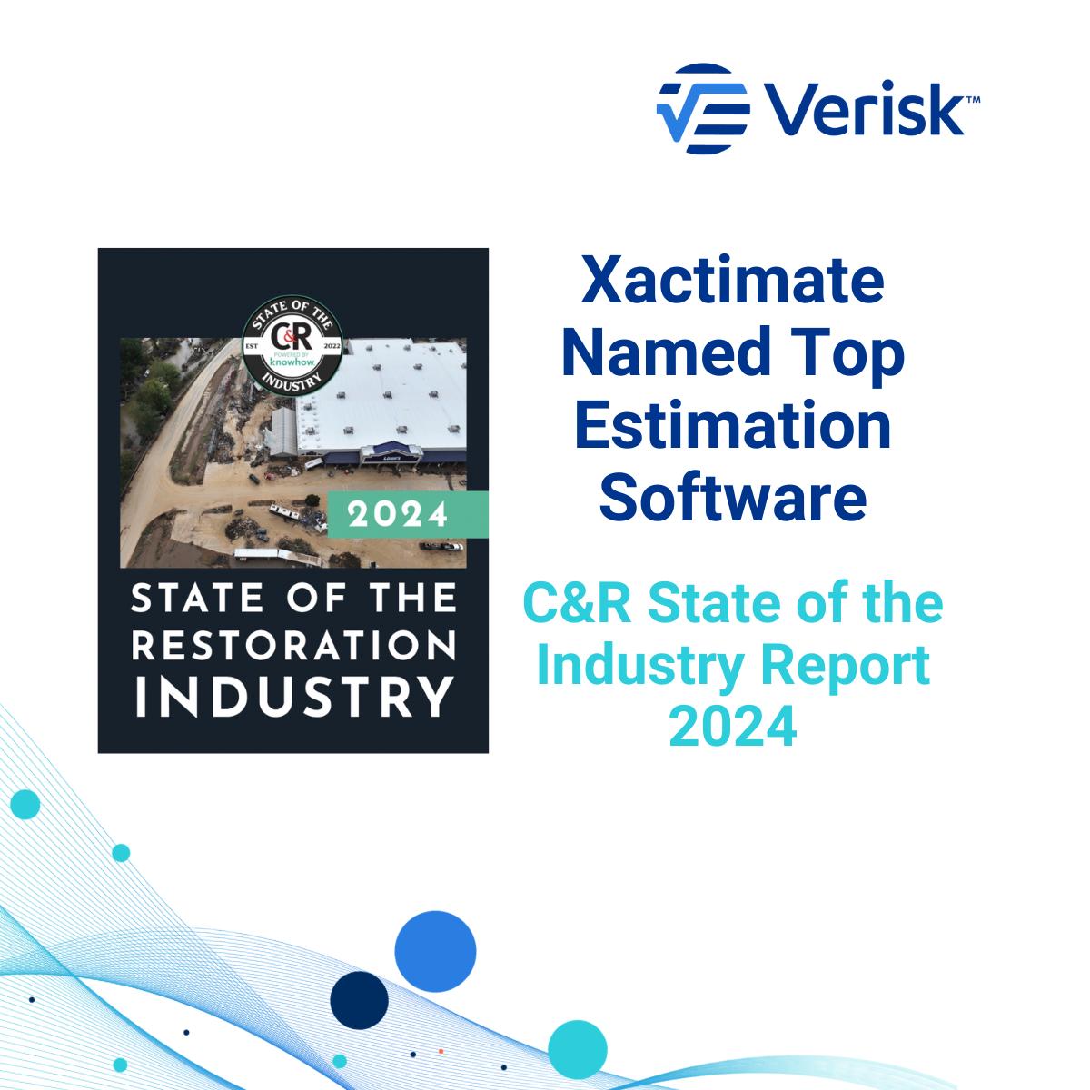 hotrosyposy's tweet image. Xactimate has once again been named the top estmation software in the C&amp;amp;R State of the Industry Report! In fact, over 84% of restorers named it as their top choice. 

Read the full report: vrsk.co/3D8MWog

#Estimator #PES #PropertyEstimation #Restorer #Contractor