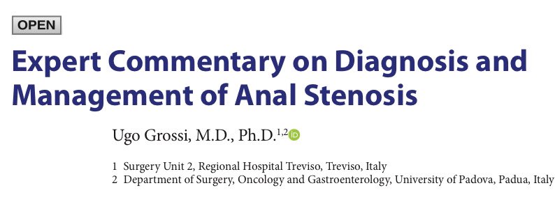 Ugo Grossi (@drugogrossi) on Twitter photo Honored to contribute an expert commentary on the challenging diagnosis and management of anal stenosis. Sharing insights on pathophysiology, surgical nuances, and complex cases. 🔐Open access 👉 journals.lww.com/dcrjournal/ful… <a href="/SoMe4Proctology/">SoMe4Proctology</a> Honored to contribute an expert commentary on the challenging diagnosis and management of anal stenosis. Sharing insights on pathophysiology, surgical nuances, and complex cases. 🔐Open access 👉 journals.lww.com/dcrjournal/ful… <a href="/SoMe4Proctology/">SoMe4Proctology</a>