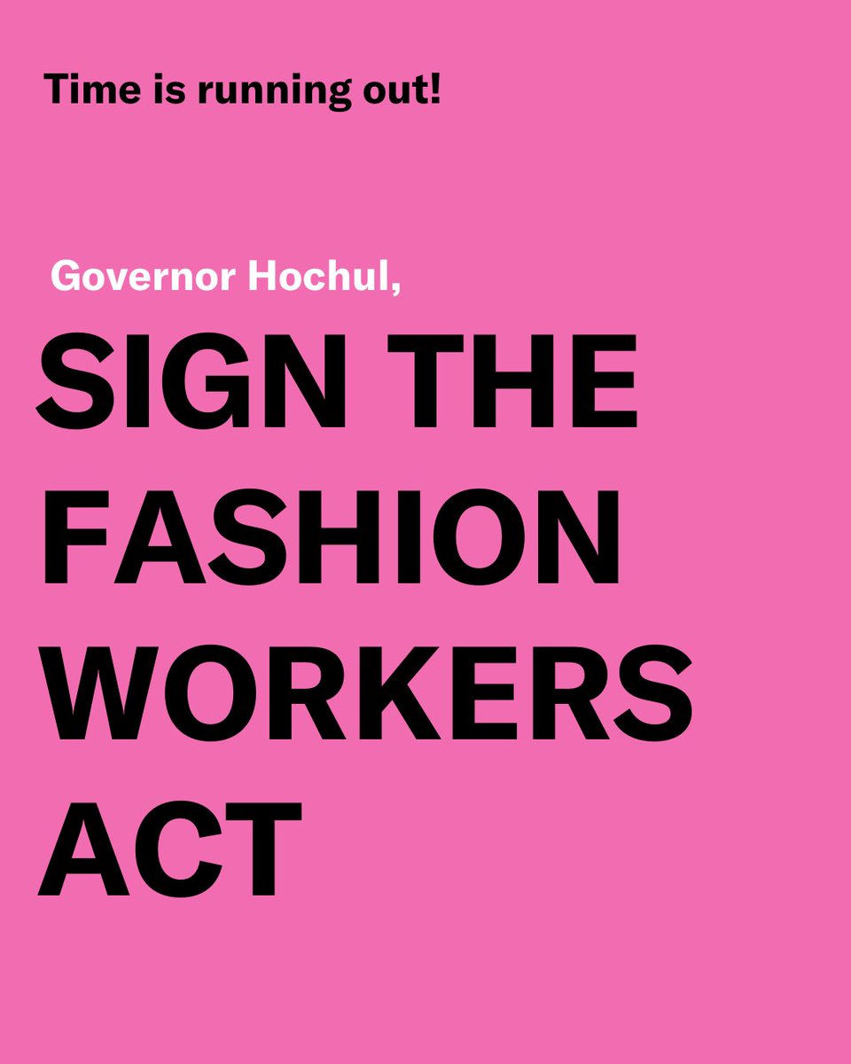 <a href="/GovKathyHochul/">Governor Kathy Hochul</a> sign the fashion worker act! <a href="/ModelAllianceNY/">Model Alliance</a>