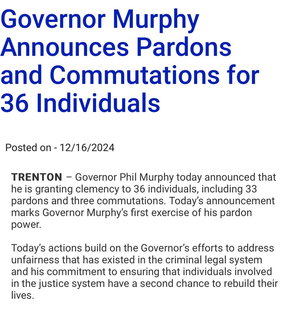 celeste_trusty's tweet photo. We love to see it! Thank you, @GovMurphy for your leadership on clemency in NJ! https://t.co/R2e8oVizOa
