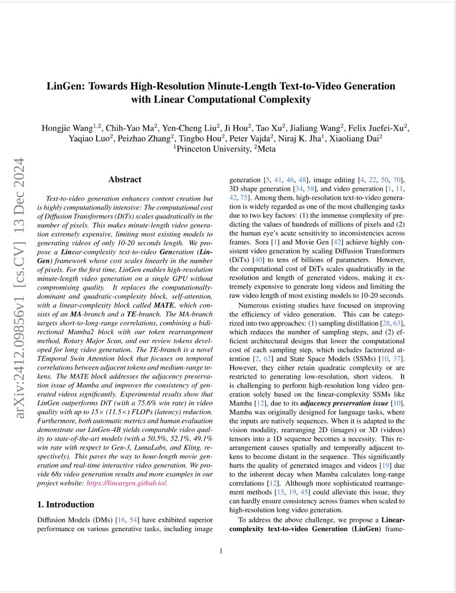Text-to-Video Generation: Introducing LinGen

LinGen's novel framework introduces a MATE block, incorporating MA-branch for short-to-long range correlations and TE-branch for temporal correlations. Experimental results show LinGen outperforms existing models in video quality and