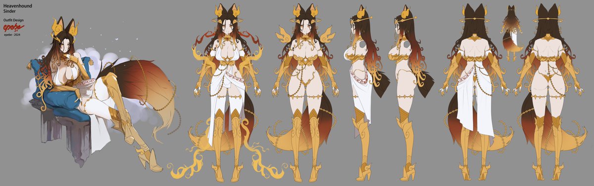 epebe_'s tweet photo. I worked together with @SinderVTuber to create her Heavenhound form! In the second form, her sacred flames unfortunately burn away most of the outfit lol 

I hope you like it! https://t.co/9MaDNsnfNE
