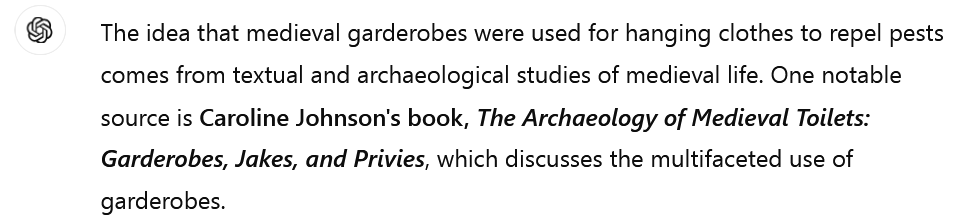 fakehistoryhunt's tweet photo. I love how certain chatgpt sounds when it just brazenly suggests a book as a notable source... but this book is nowhere to be found... not a trace of it...
And people share this sort of thing with me in discussions to prove me wrong... https://t.co/B8iqLxos4k