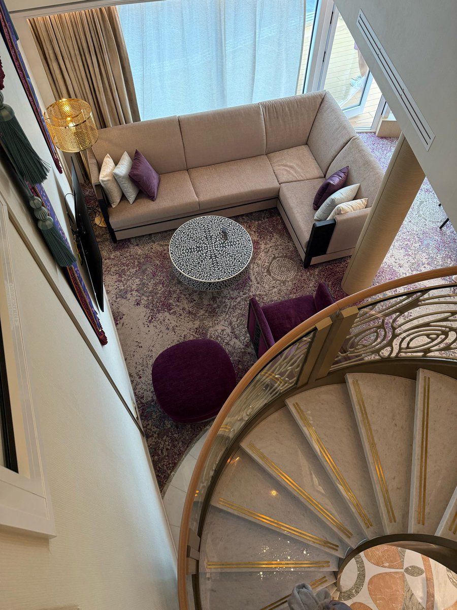 StorybookD's tweet photo. There are so many gorgeous suites onboard the Disney Treasure! Check out the Concierge 2-Story Royal Suite with Verandah: Rajah Royal Suite. #treasurepreview https://t.co/03b3sLsjgM
