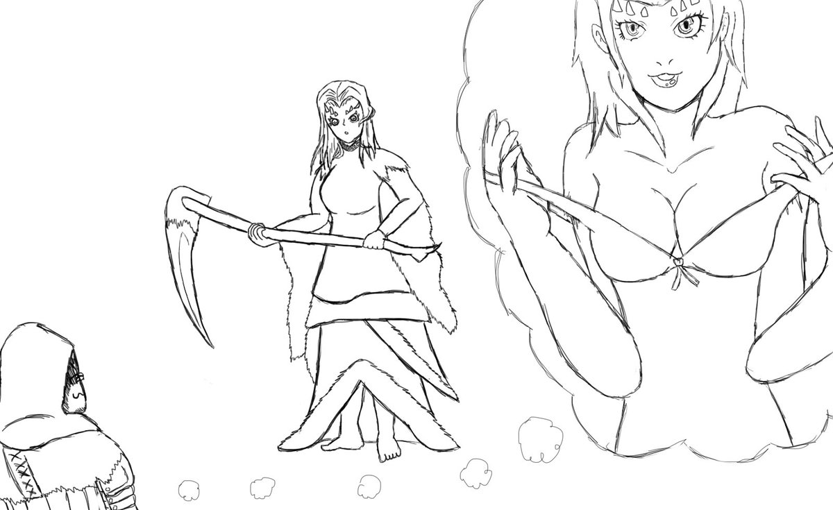 "I-is thou alright? We are in the middle of combat practice,  P-please focus,  i wish not to hurt you" the crossbreed said to [Reader] as they were in Combat class.