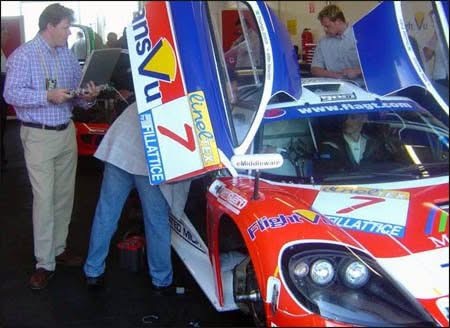 Throwback to 2002 Spa 24 Hours and Stephen Baysted (left) about to mic up the Saleen S7-R for audio capture. The nostalgia will be LOUD with Project Motor Racing in 2025. Read more: projectmotorracing.com/newsArticle.ph… #bringearplugs