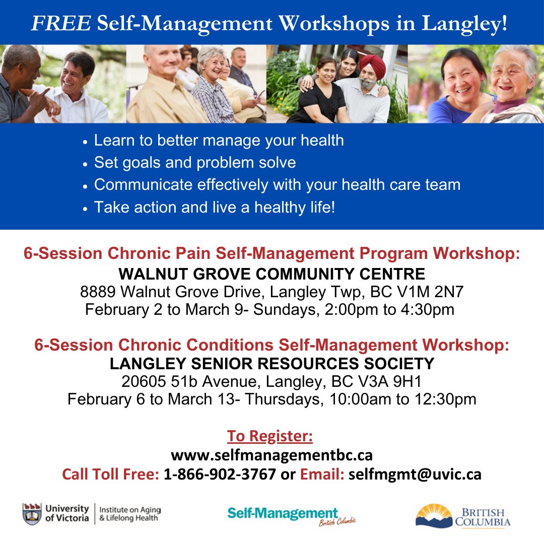 Join us for a FREE Self-Management workshop in Langley! selfmanagementbc.ca