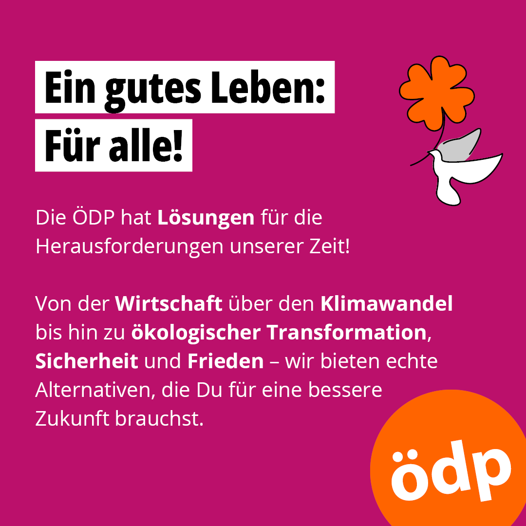 🔴🟡🟢Ampel-Aus bestätigt: Sie haben beim Regieren versagt! 
Jetzt ist es an der Zeit, eine echte Option auf den Wahlzettel zu bringen. Wir, die ÖDP, haben Lösungen für ein besseres Leben für alle!