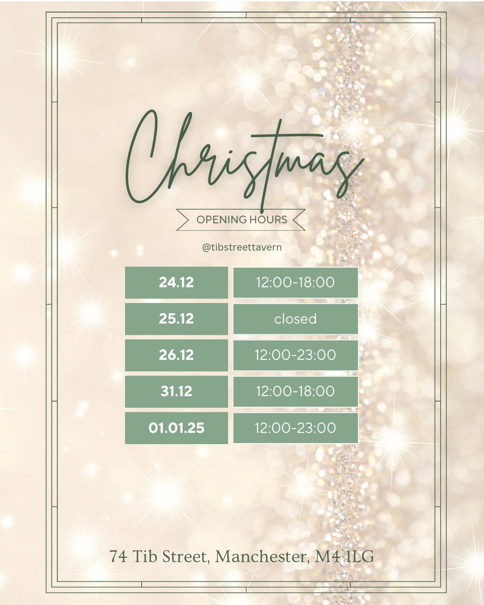 OUR CHRISTMAS OPENING HOURS… ❤️✨