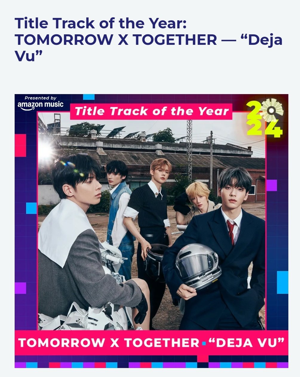 TOMORROW X TOGETHER's 'Deja Vu' Named Title Track of the Year by Consequence