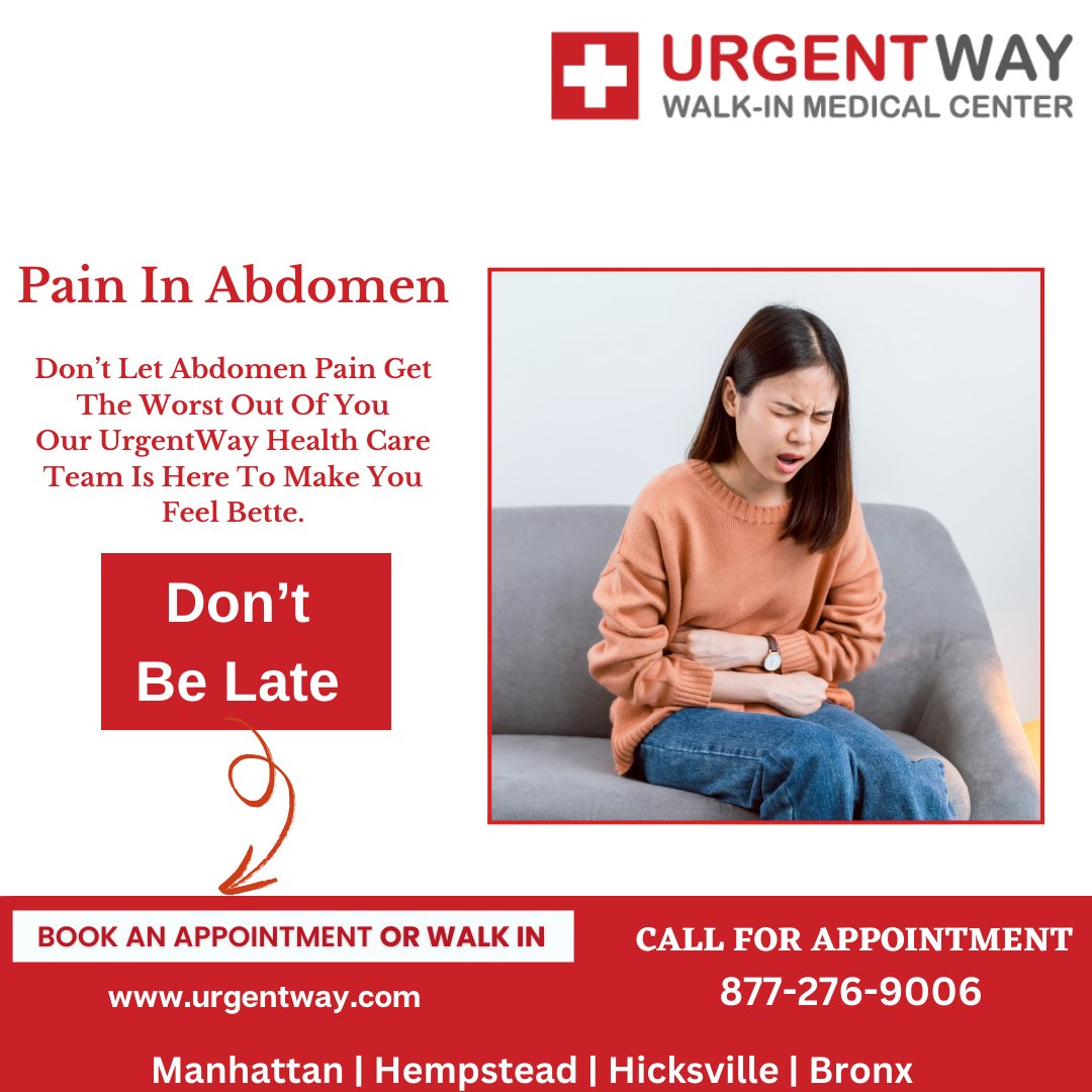 urgentwayNYC's tweet photo. Pain In Abdomen
Don’t Let Abdomen Pain Get The Worst Out Of You Our UrgentWay Health Care Team Is Here To Make You Feel Better.
BOOK AN APPOINTMENT OR WALK IN
https://t.co/b2nl0L8JUG
#abdomenpain #foodallergies #irritablebowelsyndrome #ibs #foodpoisoning #urgentway #clinics https://t.co/Gdvt14bNSz