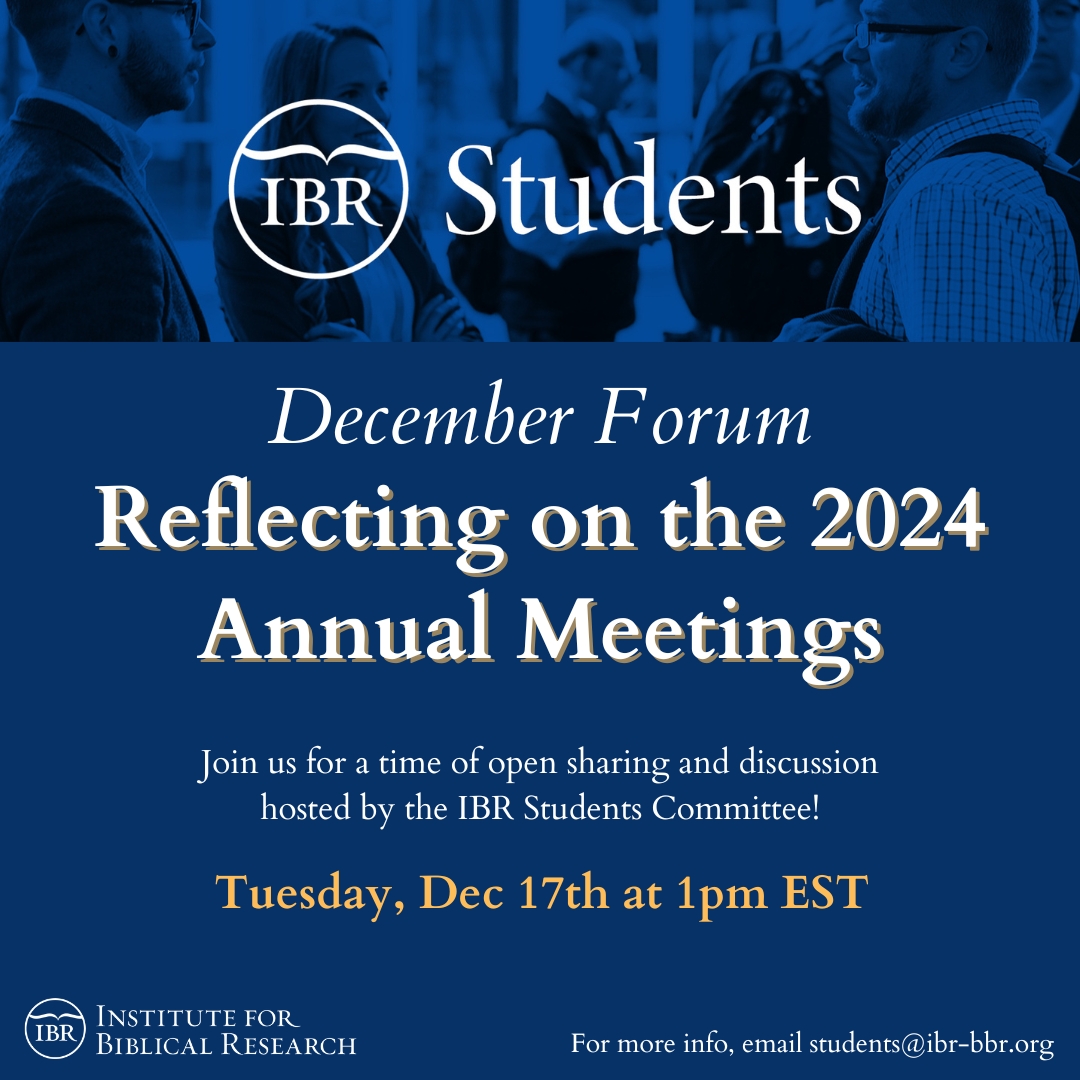 A reminder about our IBR Students forum TOMORROW at 1pm EST (10am PST). Hope to see many of you there as we share about experiences at the annual meetings this last month! (Send us a DM for the Zoom link)