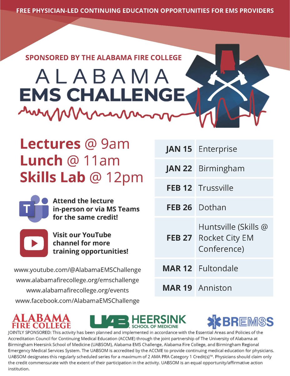 Will Ferguson M.D. (@emsdocferg) on Twitter photo Winter schedule !!
come train with us !!!@EmsUab <a href="/UABEMResidents/">UAB Emergency Medicine Residency Program</a> <a href="/ALFireCollege/">Alabama Fire College</a> <a href="/ALFireChiefs/">Alabama Fire Chiefs</a> <a href="/emresidents/">emresidents</a> <a href="/AlAcep/">aceps</a> <a href="/bhamfirerescue/">Birmingham Fire & Rescue Service (BFRS)</a> <a href="/UABTrauma/">UABTrauma</a> <a href="/UABEmergencyMed/">UAB Emergency Medicine</a> Winter schedule !!
come train with us !!!@EmsUab <a href="/UABEMResidents/">UAB Emergency Medicine Residency Program</a> <a href="/ALFireCollege/">Alabama Fire College</a> <a href="/ALFireChiefs/">Alabama Fire Chiefs</a> <a href="/emresidents/">emresidents</a> <a href="/AlAcep/">aceps</a> <a href="/bhamfirerescue/">Birmingham Fire & Rescue Service (BFRS)</a> <a href="/UABTrauma/">UABTrauma</a> <a href="/UABEmergencyMed/">UAB Emergency Medicine</a>