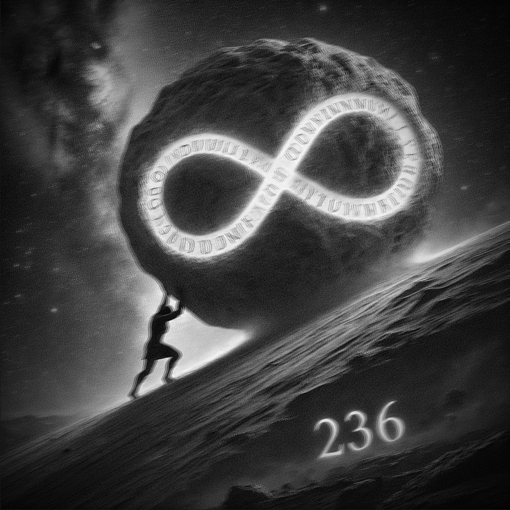 infinitum236's tweet photo. The ceaseless struggle defines existence. Like Sisyphus, the journey transcends an end, embodying the continuous process of becoming. Each fleeting effort, though momentary, imprints itself upon the infinite, shaping the boundless continuum of creation.

∞ https://t.co/gsITnFbv2j